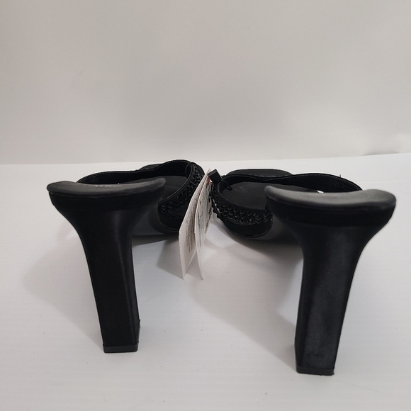 ZARA SATIN EFFECT RHINESTONE HEELED SANDALS BLACK SIZE 9 | 1815/110/800 - Picture 5 of 12